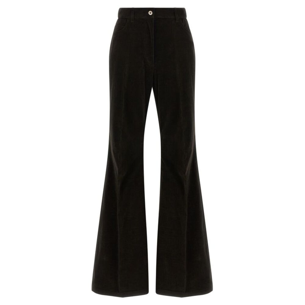 Ferragamo Brown Cotton Flared Women's Pants